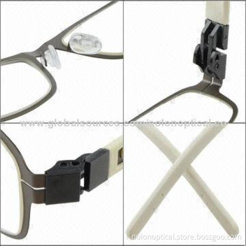 Metal Eyewear Combination with Rubber Temple